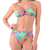 Calcinha de Biquíni Cintura Baixa Lateral Franzida Estampado Verde - Summer Soul