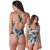 Maiô Fio Dental Duplo Frente Única Franzido Floral Azul - comprar online