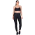 Conjunto Fitness Cirrê Top Com Bojo Removível e Calça Cós Alto Preto