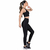 Conjunto Fitness Cirrê Top Com Bojo Removível e Calça Montaria Cós Alto Preto na internet