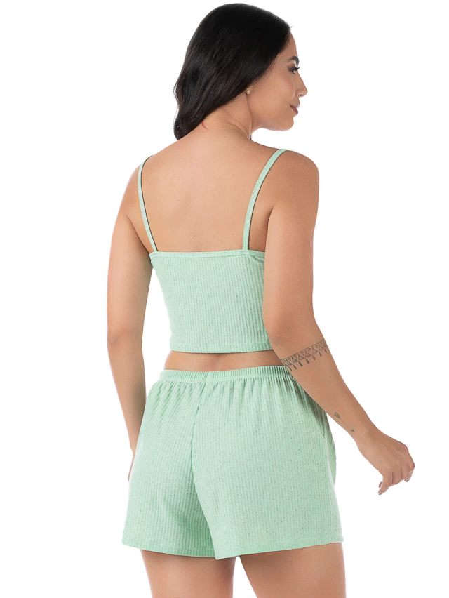 Short Doll Feminino Com Alça Verde