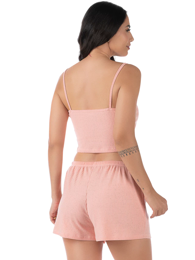 Short Doll Feminino Com Alça Salmão