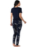 Pijama Feminino Manga Curta Estampado Azul - comprar online