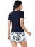 Short Doll Feminino Manga Curta Estampado Branco - comprar online