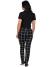 Pijama Feminino Manga Curta Estampado Xadrez Preto na internet