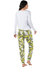 Pijama Feminino Longo Com Bolso Estampado Verde - comprar online