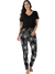 Pijama Feminino Manga Curta Estampado Preto