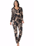 Pijama Feminino Longo Estampado Marrom