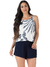 Short Doll Feminino Com Alça Estampado Branco