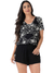 Short Doll Feminino Manga Curta Estampado Preto