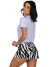 Short Doll Feminino Manga Curta Estampado Zebra Preto - Summer Soul