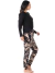 Pijama Feminino Longo Com Bolso Estampado Marrom na internet