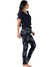 Pijama Feminino Manga Curta Estampado Azul na internet