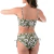 Conjunto de Biquíni Cropped Bojo Removível Alça Regulável Estampado Verde