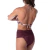 Conjunto de Biquíni Hot Pants Cós Franzido Marrom Escuro