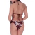 Conjunto de Biquíni Estampado Marrom Empina Bumbum Com Faixa Lateral