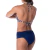 Conjunto de Biquíni Hot Pants Cós Franzido Azul Escuro