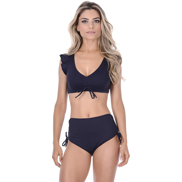 Biquíni Cropped Hot Pants Preto Summer Soul