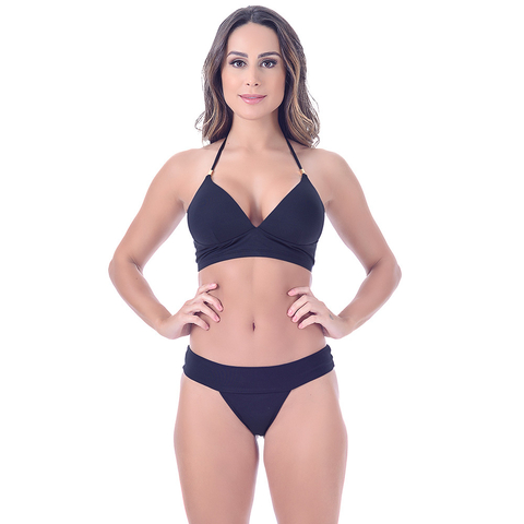 Top Biquíni com Bojo Frente Única Preto Summer Soul - Summer Soul