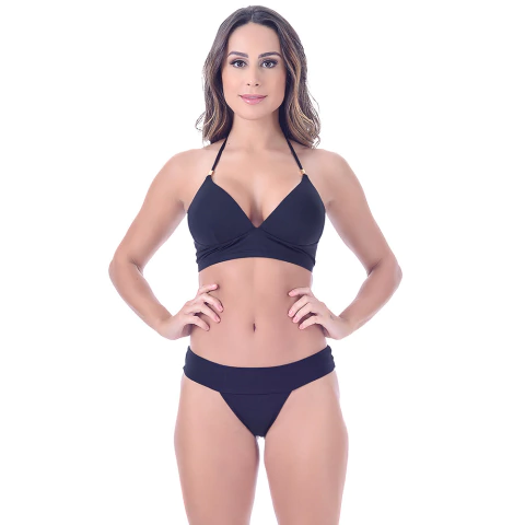 Top Biquíni com Bojo Frente Única Preto Summer Soul - Summer Soul