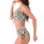 Conjunto de Biquíni Cropped Bojo Removível Alça Regulável Estampado Verde