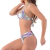 Conjunto de Biquíni Floral Colorido Cintura Baixa Cós Faixa Franzida