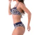 Conjunto de Biquíni Com Bojo Sem Fecho Estampado Azul