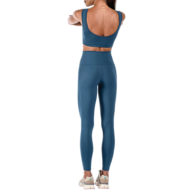 Conjunto Fitness de Alta Sustentação Suplex Azul - Conforto e Tecnologia