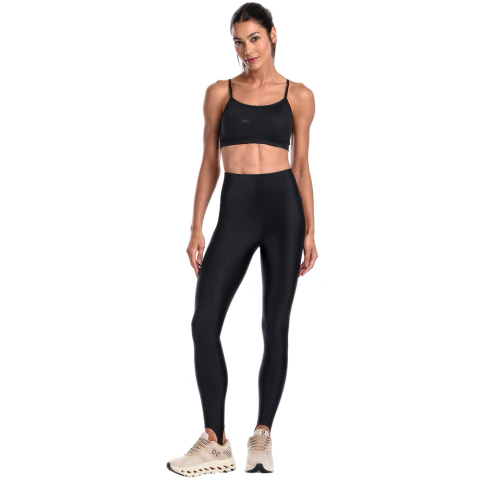 Calça Legging Fitness Pezinho Cós Alto de Cirrê Preto - Summer Soul