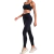 Conjunto Fitness Suplex Top Com Bojo Removível e Calça Cós Alto Preto na internet