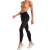 Conjunto Fitness Suplex Top Cós Largo e Calça Com Recorte - Marrom e Preto na internet