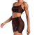 Conjunto Fitness Cirrê Short Com Bolso e Top Marrom na internet