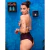 Conjunto de Biquíni Hot Pants Cós Franzido Marrom Escuro