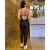 Macacão Longo Fitness Feminino Cirrê Preto - Conforto e Estilo para Treinos - loja online