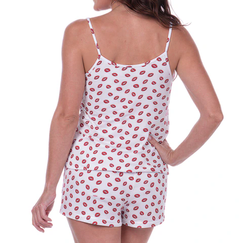 Short Doll Feminino Com Alça Kiss Vermelho - comprar online
