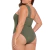 Maiô Plus Size Verde Militar Um Ombro Só Com Detalhe em Argola - comprar online