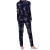 Pijama Feminino Calça e Blusa Longo Estampado Floral Marinho - comprar online