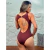 Body Marrom Escuro Com Decote e Fecho nas Costas