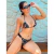 Conjunto de Biquíni Estampado Preto Empina Bumbum Com Faixa Lateral