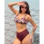 Biquíni Regata Sem Bojo Hot Pants Estampado Marrom