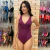 Imagem do Maiô Body Decote Transpassado Com Bojo Roxo
