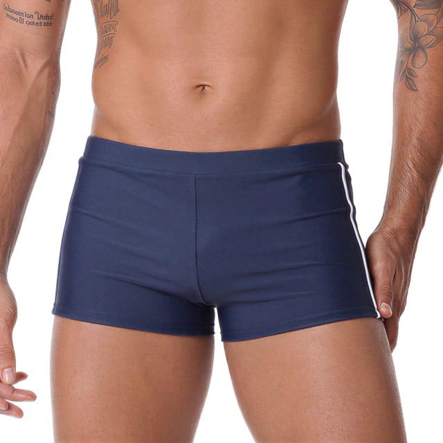 Sunga Boxer Masculina Lisa Chumbo com Detalhe Lateral