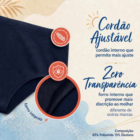 Imagem do Sunga Boxer Masculina Lisa Preta com Ajuste Confortável Summer Soul