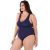 Maiô Plus Size Com Bojo Frente Única Liso Azul Marinho na internet