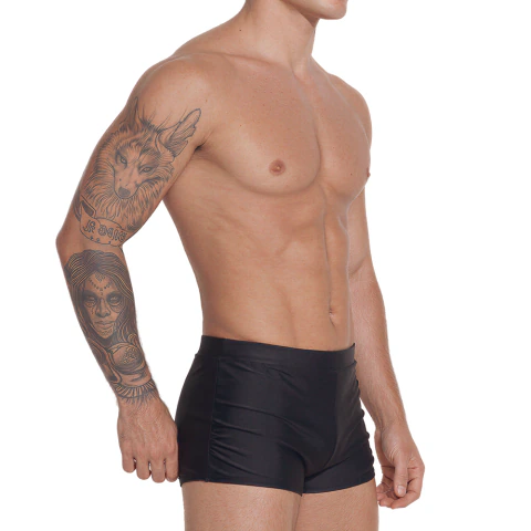Sunga Boxer Masculina Lisa Preta com Modelagem Anatômica - Summer Soul