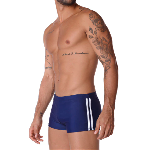 Sunga Boxer Masculina Lisa Marinho com Detalhe Lateral na internet