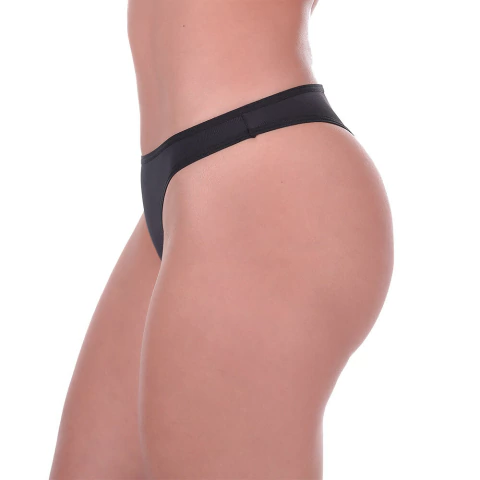 Kit Calcinha Fio Dental Lisa e Preta 3 Peças na internet