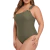 Maiô Plus Size Verde Militar Um Ombro Só Com Detalhe em Argola na internet