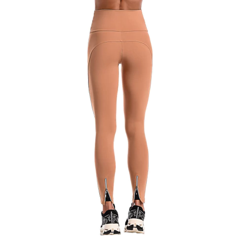 Conjunto Fitness Suplex Top Com Bojo Removível e Calça Cós Alto Marrom