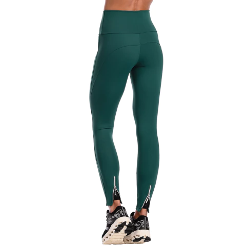 Conjunto Fitness Suplex Top Com Bojo Removível e Calça Cós Alto Verde